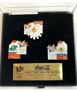 1998 Nagano Olympics Coca Cola Pin Set Hockey Snowboarding Curling COLLECTIBLE - £26.03 GBP