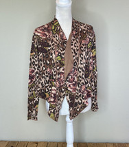 g by giuliana NWOT women’s floral cheetah print cardigan size XS brown M5 - £8.83 GBP