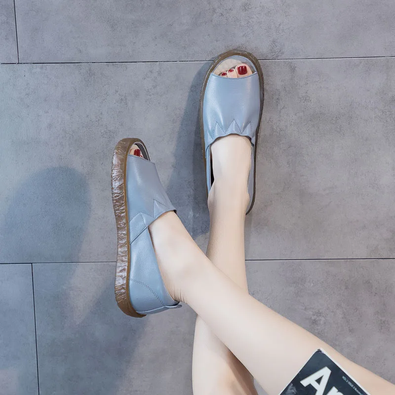 Handmade Women Sandals Summer Shoes Woman Open Toe Flat Sandals Quality ... - £56.33 GBP