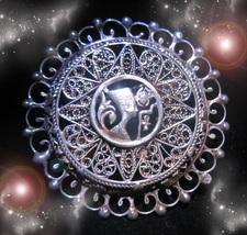 Haunted Antique Pin Necklace Circle Of Ancients Touch &amp; Request Powers Magick - £222.03 GBP