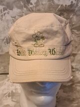 Walt Disney World Cloth Hat Cap Tan With Green Embroidery Distressed Gre... - $21.05 CAD