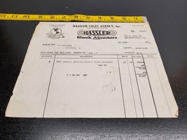 November 1924 Hassler Shock Absorbers Invoice - Richmond Virginia - Earth - £16.58 GBP