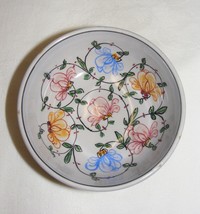 Vintage Art Pottery Finger Bowl Hand Painted in Portugal Blue Pink Orang... - $460.95 MXN