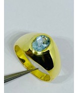 Natural aquamarine ring in 14k hallmarked solid gold - £2,310.20 GBP