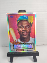 2002 Topps Chrome Refractor 1952 Jackie Robinson Dodgers HOF Reprint #312 - £6.80 GBP