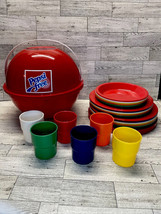 Vintage Original “Pepsi Free” Party Ball Picnic Plates Cups Tray Complet... - £39.50 GBP