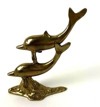 Vintage Brass Dolphins figurine MCM Mod Pair Metal Totem Nautical Beach ... - £23.34 GBP