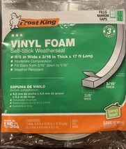 Frost King Vinyl Foam Weatherseal Self Stick Tape 3/4” x 3/16” x 17&#39; NEW! - £7.87 GBP