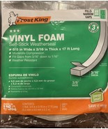 Frost King Vinyl Foam Weatherseal Self Stick Tape 3/4” x 3/16” x 17&#39; NEW! - £7.74 GBP