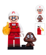 Fire Mario with Goomba Super Mario Bros Lego Compatible Minifigure Brick... - $56.13 MXN
