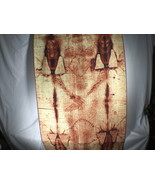 Shroud of Turin Full Size Body Sepia on Linen Cloth 6 x 3 feet with Free Book - $148.49