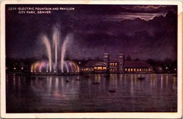 Denver Colorado Electric Fountain Pavilion Warped Posted 1937 Antique Postcard - £5.90 GBP