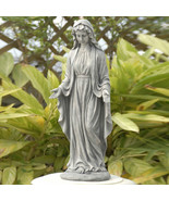 Virgin Mary Outdoor Garden Statue Grey Blessed Mother Religious Sculptur... - £130.36 GBP