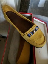 Aerosoles Women’s Mandolin Yellow Fringe Suede Loafers / Moccasins Size 8 - £23.57 GBP