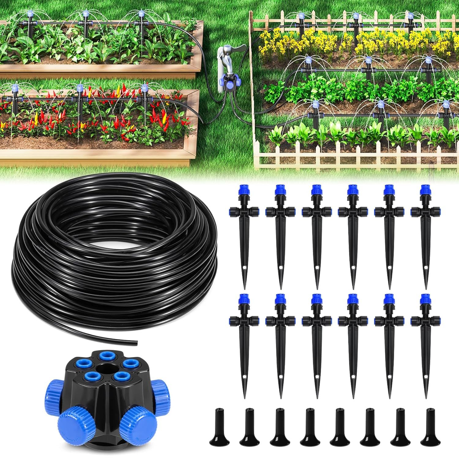 Hiraliy 50Ft Garden Watering System, Automatic Drip Irrigation Kits For ... - $33.99