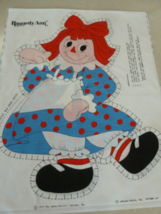 Vintage Raggedy Ann Fabric Panel Cut and Stitch Doll Pillow Spring Mills... - $9.89