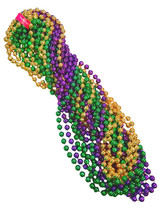 12 48&quot; Purple Green Gold 12mm Mardi Gras Beads Party Favors 1 Dozen - £15.81 GBP