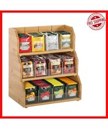 Natural Bamboo Tea Bag Station with Transparent Divider - Indoor Elegance - $1,161.72 MXN