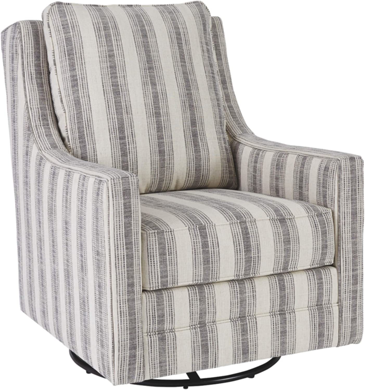 Primary image for Ivory And Black Signature Design By Ashley Kambria Striped Upholstered Swivel