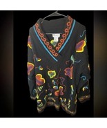 VINTAGE SPANNER IMPORTS Thick Embroidered Long Sweater – Size XL - $14.03