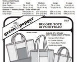 Rugged Tote &amp; Portfolio Bag #533 Sewing Pattern (Pattern Only) gp533 - $9.00