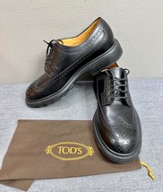 Gorgeous TOD&#39;S Black Brogue Wingtips Lace Up Shoes Size 12.5 - £158.26 GBP