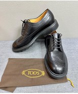 Gorgeous TOD&#39;S Black Brogue Wingtips Lace Up Shoes Size 12.5 - £158.64 GBP