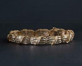 6.20Ct Vintage Diamond Baguette Channel Set Party Bracelet 14k Yellow Gold Over - £164.70 GBP
