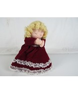 Vintage Russ Angel Figure Red Velvet And Lace Dress Wings Yarn Hair - €7,52 EUR