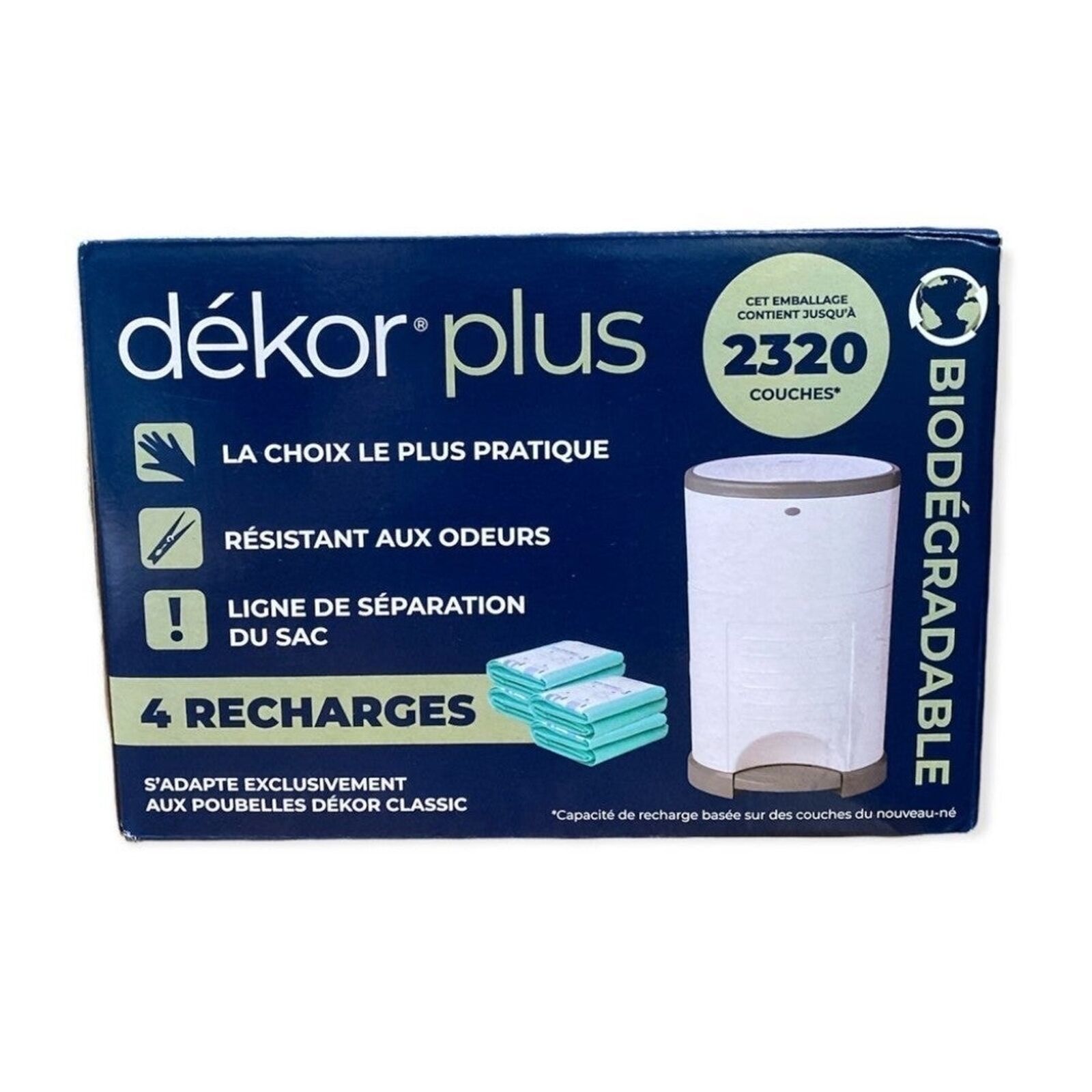 Primary image for (2) Dekor Plus Diaper Pail Biodegradable 4 Refills - holds up to 2320 diapers