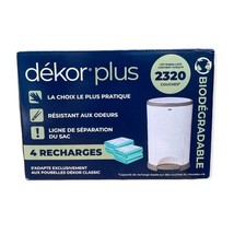 (2) Dekor Plus Diaper Pail Biodegradable 4 Refills - holds up to 2320 di... - £38.83 GBP