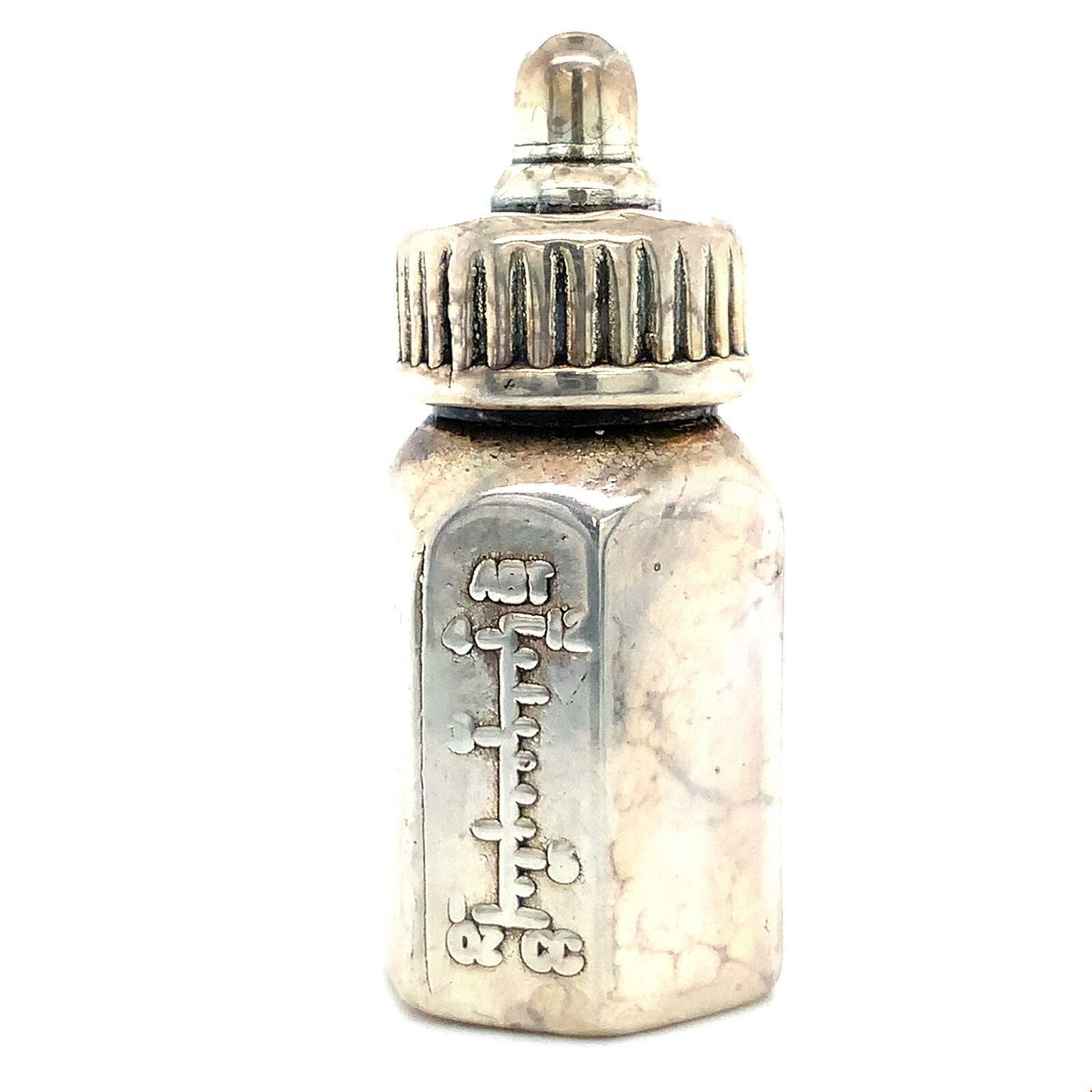 Vintage Sterling Silver Detailed Baby Milk Bottle Figure Miniature Dollh... - $37.62