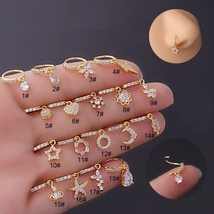 1Piece Korean Fashion Piercing Single Nose Ring Cuff Body Jewelry For Women 2022 - £8.41 GBP