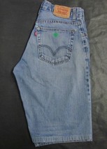 Levi&#39;s Mens Sz W30 569 Loose Straight Fit Light Blue Denim Shorts 100% Cotton - £15.42 GBP