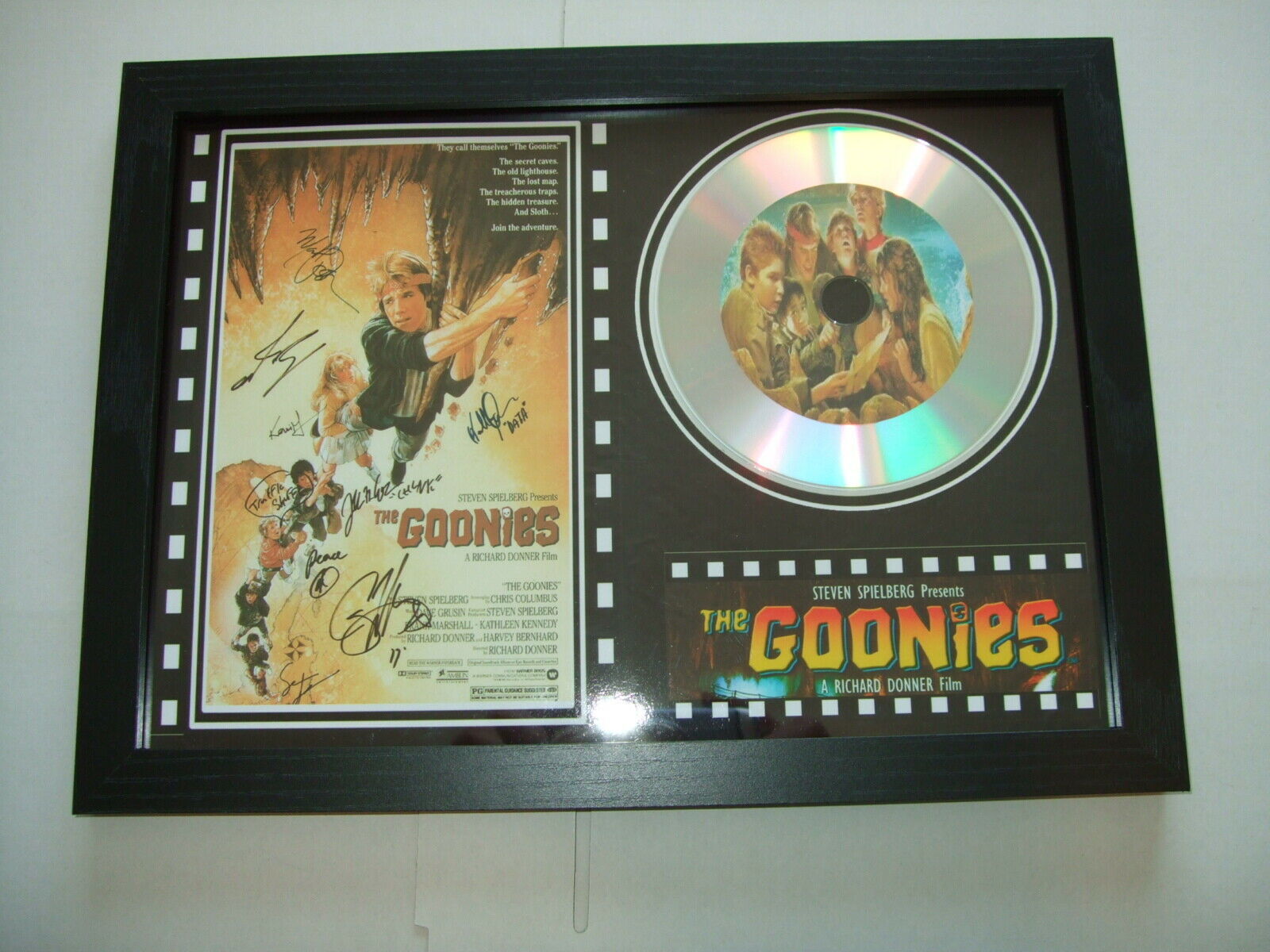 Primary image for THE GOONIES   framed silver disc film display 