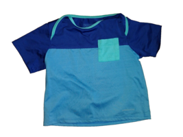 Kids Patagonia two tone blue with mint green pocket and collar T-shirt - Size 12 - £9.99 GBP