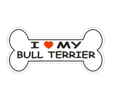 7&quot; love my bull terrier dog bone bumper sticker decal usa made - $27.99