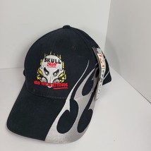 Skull Gear Hat Cap Black Flames Wheels Adjustable Cotton New - £11.71 GBP