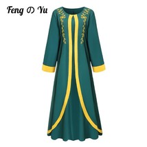 Fully matched new product Muslim ladies green dress Middle East Dubai Abaya Turk - £93.17 GBP