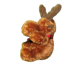Aurora Moose Plush Small Stuffed Animal 7&quot; Tan Brown Tartan Scarf Small B EAN Bag - £6.37 GBP