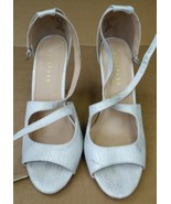 Metaphor Open Toe Stilettos High Heel Shoes White/Silver Wedding Prom Sz 8 - €15,32 EUR