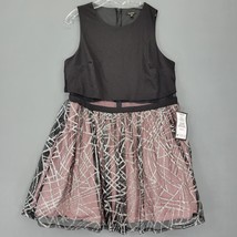 City Studio Women Dress Size 21 Juniors Black Pink Formal Midi Stretch Dazzling - £48.63 GBP