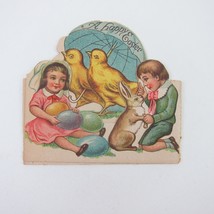 Antique Easter Greeting Card Girl Pink Dress Boy Blue Sailor Suit Chicks... - £4.79 GBP