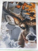 Diamond Art Painting Completed Handmade Deer Head Canvas 12” X 16&quot; - £25.85 GBP