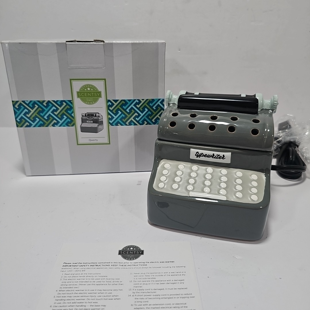 New Scentsy Warmer Qwerty Typewriter New In Box  - $16.78