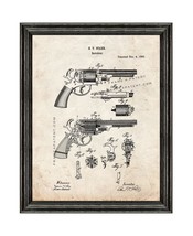 Revolver Patent Print Old Look with Black Wood Frame - $24.95+