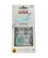 NEW Kiss Nails Gel Fantasy Press or Glue Manicure Long Gel Coffin Green ... - £12.48 GBP