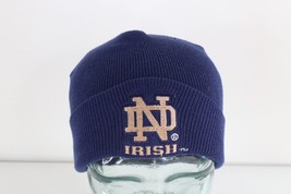 Vintage 90s Spell Out Notre Dame University Irish Knit Winter Beanie Hat Cap - £23.29 GBP