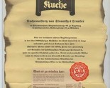 Welser Kuche Scroll Menu Munich Germany  - £21.70 GBP