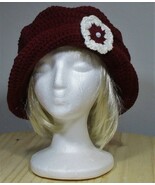 CSM - Brimmed Slouchy Hat, Handmade, NEW, Burgundy, Crochet CSM - 10399 - $34.30 CAD